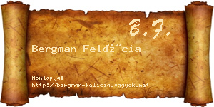 Bergman Felícia névjegykártya